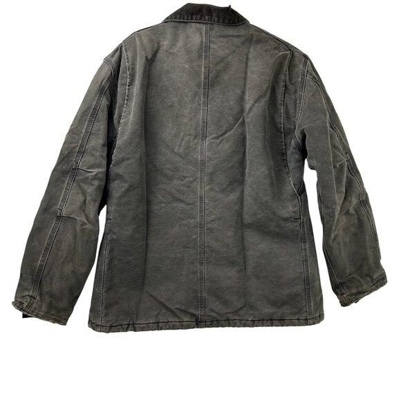 Y2K Carhartt C26 Sz Large BLK Arctic Detroit Jacket Black Quilted Vintage Chore - Picture 2 of 16